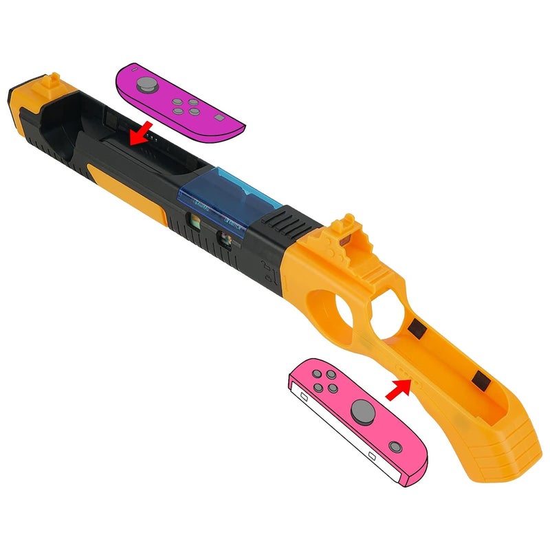 Geekria Game Gun Compatible with Nintendo Switch/OLED Joy-Cons Grip, Fit for Splatoon, Resident Evil, Hunting Simulator, Wolfenstein, Sniper Elite, Juarez, Type Shooting Gaming Accessories - Image 1
